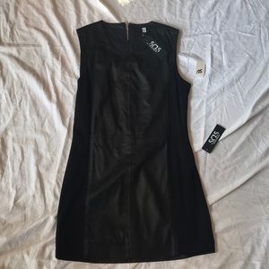 “SAS” faux leather mini dress